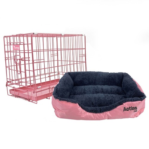 Pink dog cage - cage, fur