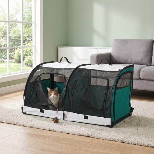 Fabric dog crate pet - crate,