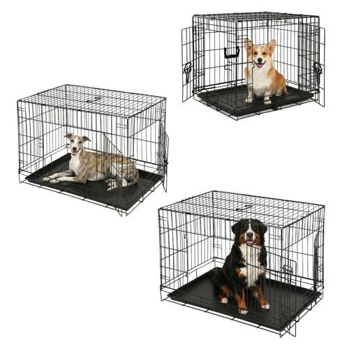 Door metal dog crate with - 2,
