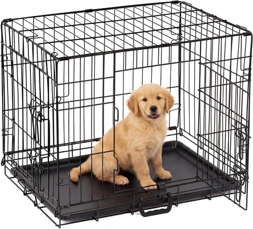 Folding metal dog cat crate - folding,