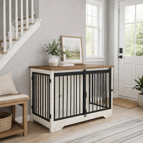 Dog crate furniture - furniture, double