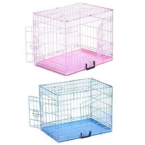 Dog cage pink blue puppy - dog,